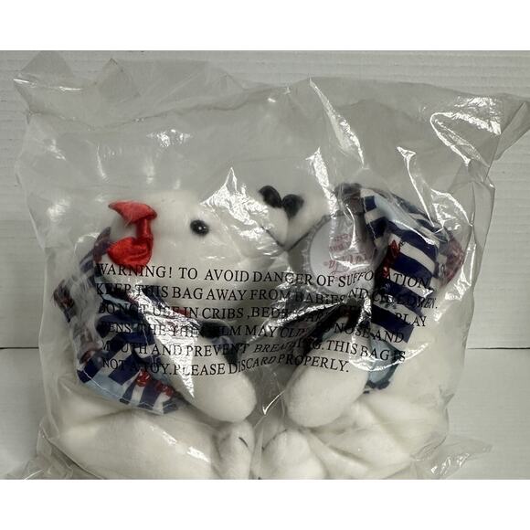 Vintage COCA COLA Kissing Polar Bears Bean Bag Plush NEW In Package 1998 - Picture 1 of 5